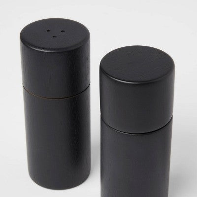  2pc Acacia Round Salt And Pepper Grinder Set Black - Threshold™: 5" Height, 63 Volume Capacity, Spice Mills, 2 Pieces