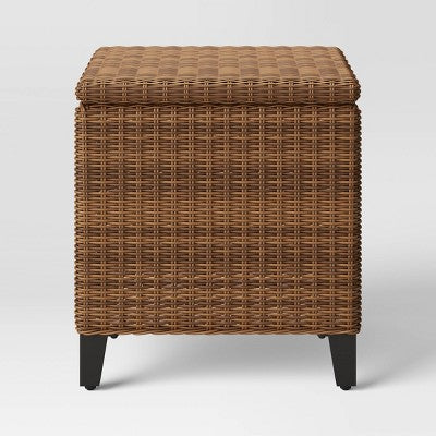  Brookfield Patio End Table With Storage - Brown - Threshold™