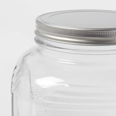  128oz Glass Jar With Metal Lid - Threshold™: Clear Glass Food Storage Container, Stainless Steel Lid, Hand Wash