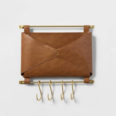  Entryway Organizer Faux Leather And Gold - Threshold™