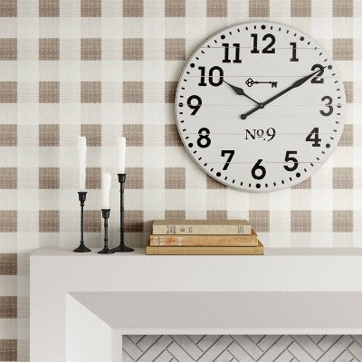  26" Farmhouse Wood Wall Clock White - Threshold™
