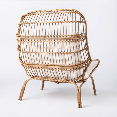  Wicker & Metal Outdoor Patio Chair, Egg Chair Natural - Threshold™ Designed With Studio McGee