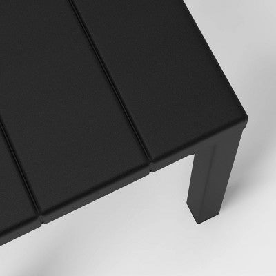  Beech Faux Slats Patio Accent Table Black - Threshold™