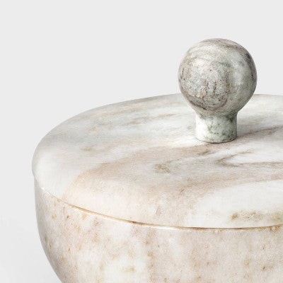  5" Round Marble Box Natural - Threshold™ Designed With Studio McGee
