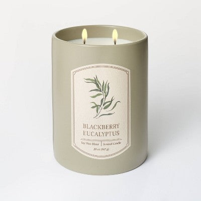  20oz Ceramic Blackberry Eucalyptus Candle Green - Threshold™ Designed With Studio McGee