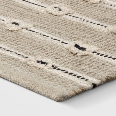  Woven Striped Flatweave Rug Black/Cream - Threshold™