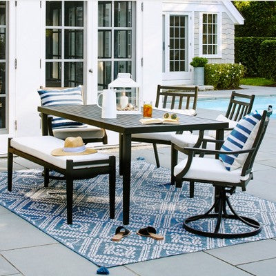  Fairmont Rectangle Steel Patio Dining Table, Outdoor Furniture - Black - Threshold™