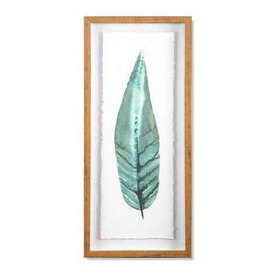  (Set Of 3) 28"x12" Framed Leaves Decorative Wall Art White - Threshold™