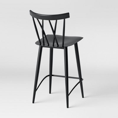  Set Of 2 Becket Metal X Back Counter Height Barstool Black - Threshold™