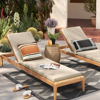 Striped Diamonds Rectangular Woven Outdoor Area Rug Charcoal Gray - Threshold™