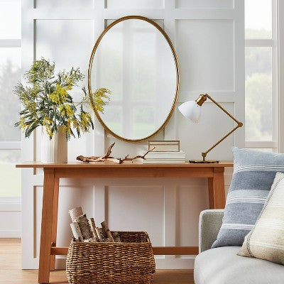  26" X 36" Oval Shape Antique Mirror Brass - Threshold™ Designed With Studio McGee