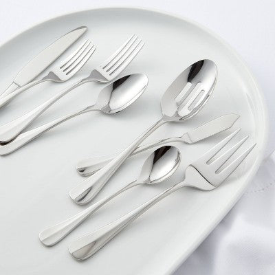  45pc Sussex Flatware Set Silver - Threshold™: Stainless Steel Silverware, Service For 8, Dishwasher-Safe