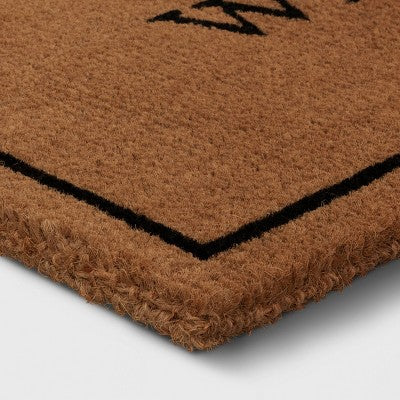  1'11x2'11" 'Welcome' Coir Doormat Black - Threshold™ Designed With Studio McGee