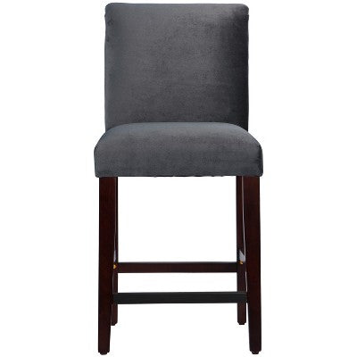  25" Velvet Parsons Counter Height Barstool Wood - Threshold™