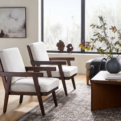  Grantsville Wood Frame Accent Chair With Grid Back - Threshold™ Designed With Studio McGee