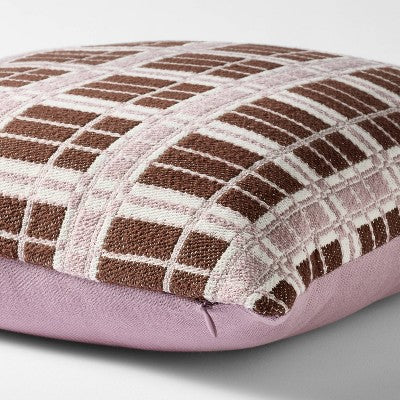  Square Woven Grid Pillow Purple/cream/rust - Threshold Designed With Studio McGee