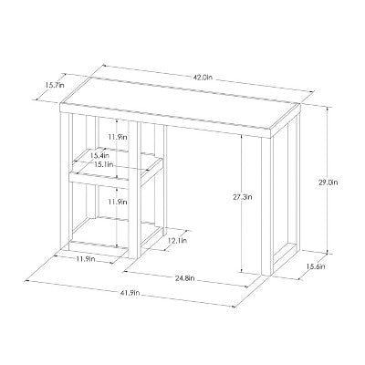 Carson Wood Writing Desk With Storage White - Threshold™