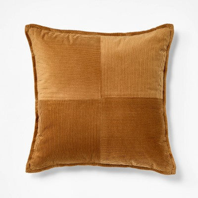  Square Pieced Corduroy Pillow Rust - Threshold Designed With Studio McGee