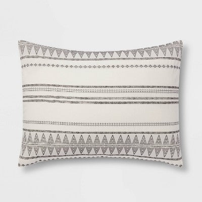  5pc Woven Diamond Stripe Comforter Set Cream/Black - Threshold™