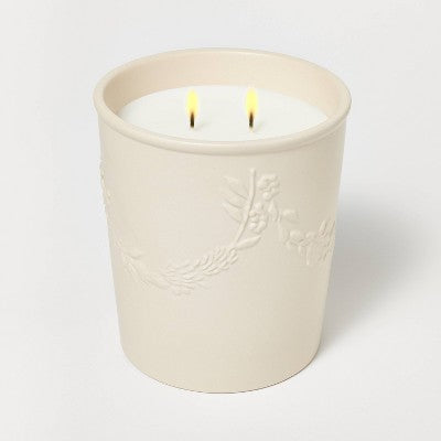  25oz Ceramic Bay & Winter Berry Candle Cream - Threshold™ Designed With Studio McGee