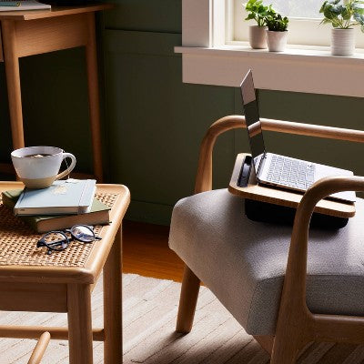  Bamboo Lap Desk With Powerbank And Charging Cable Brown/Black - Threshold™