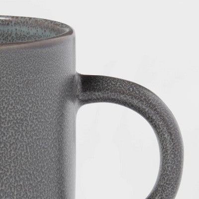  15oz Stoneware Tilley Mug Dark Gray - Threshold™: Traditional Coffee Mug, Dishwasher & Microwave Safe, 15.21oz Capacity
