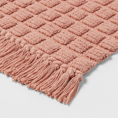  20"x32" Square Tufted Bath Rug Clay Pink - Threshold™