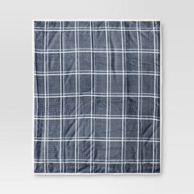  Printed Plush Throw With Faux Shearling Reverse - Threshold™
