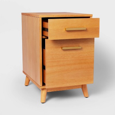  Wood Mid Century File Cabinet Light Brown - Threshold™
