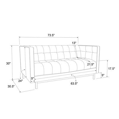  Cologne Tufted Track Arm Sofa Emerald Green - Threshold™