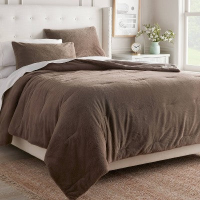  3pc Luxe Faux Fur Comforter And Sham Set - Threshold™