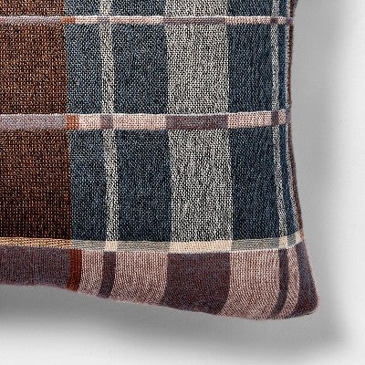  Lumbar Woven Grid Pillow Neutral/Navy/Tan - Threshold Designed With Studio McGee