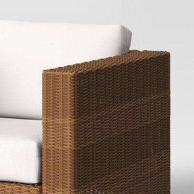  Brookfield Steel Wicker Club Chair With Cushions - Light Brown - Threshold™