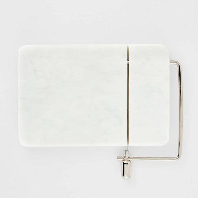  9" X 6" Marble Cheese Slicer Cutting Board White - Threshold™