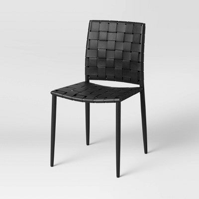  Wellfleet Woven Leather Metal Base Dining Chair - Threshold™
