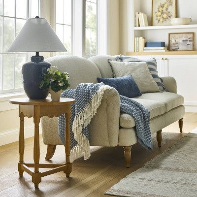  50"x60" Throw Woven Pattern Medium Blue/Cream - Threshold™ Designed With Studio McGee