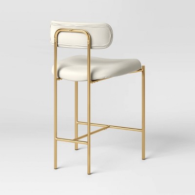 Orion Luxe Backed Counter Height Barstool With Brass Legs Gray Velvet - Threshold™