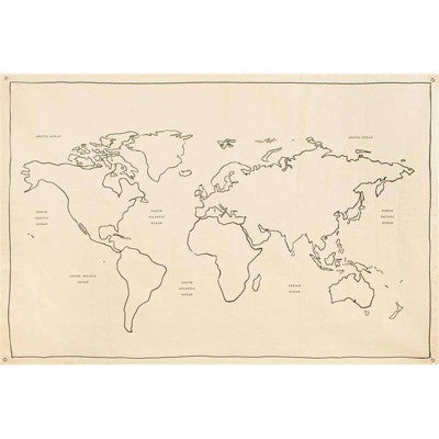  72"x48" World Map Linen Wall Tapestry - Threshold™ Designed With Studio McGee