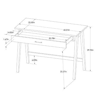  Paulo Wood Writing Desk With Drawer - Threshold™