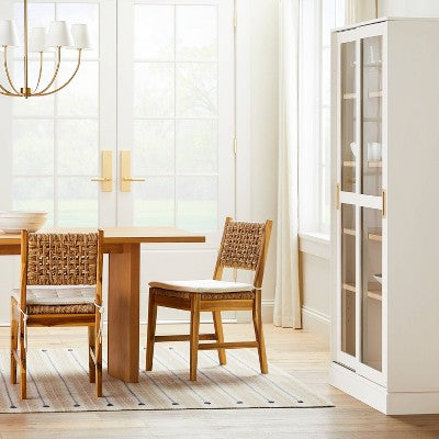  2pk Temescal Valley Wood And Woven Dining Chairs With Cushion Cream - Threshold™ Designed With Studio McGee