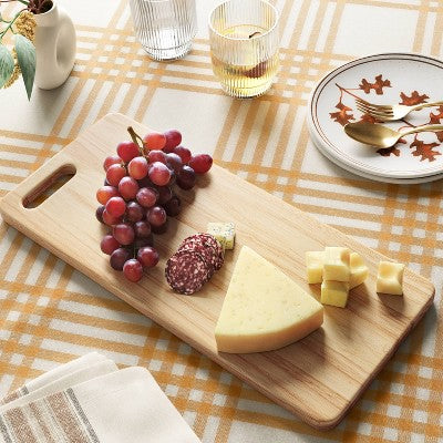  7.01"x15.98" Rubberwood Rectangle Serving Board Brown - Threshold™: Charcuterie & Serving Platter, Hand Wash