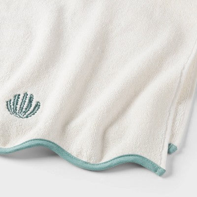  Coastal Hand Towel Scallop Edging Cream - Threshold™