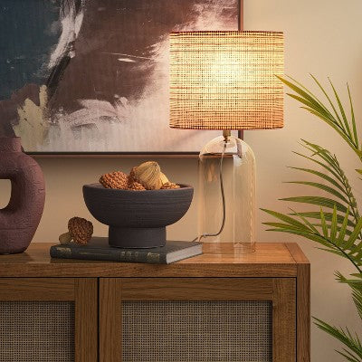  Glass Table Lamp With Open Base And Natural Shade - Threshold™