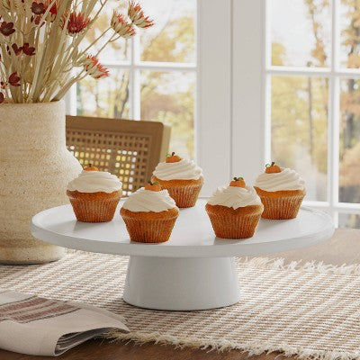  Porcelain Round Cake/Dessert Stand White - Threshold™: Tabletop Serving Stand, 12" Porcelain Dessert Holder