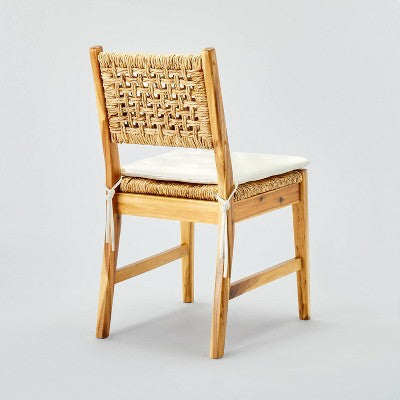  2pk Temescal Valley Wood And Woven Dining Chairs With Cushion Cream - Threshold™ Designed With Studio McGee