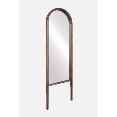  20" X 65" Wood Arched Floor Mirror Walnut - Threshold™ Designed With Studio McGee