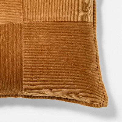  Square Pieced Corduroy Pillow Rust - Threshold Designed With Studio McGee
