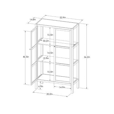  56.2" Hadley Library Cabinet With Glass Shell White - Threshold™