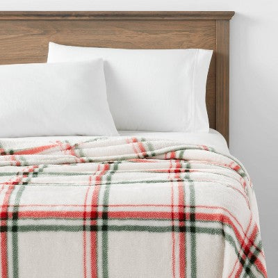  Holiday Print Microplush Bed Blanket - Threshold™
