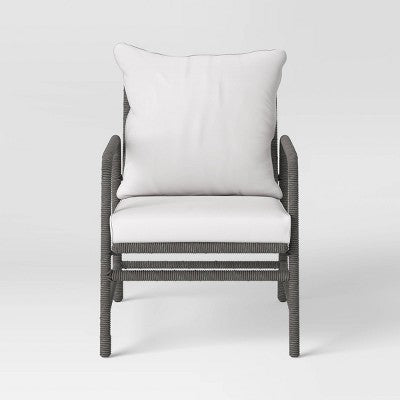  2pc Granby Padded Wicker Outdoor Patio Chairs, Club Chairs Gray - Threshold™